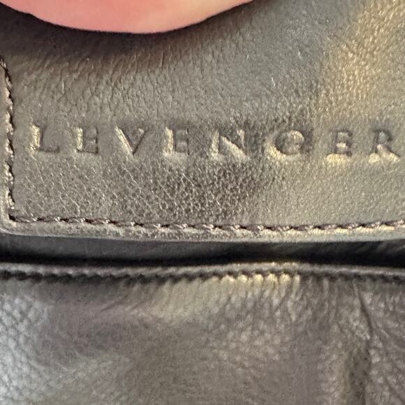 Levenger Convertible Black Leather Briefcase Tote Handbag - Picture 11 of 11